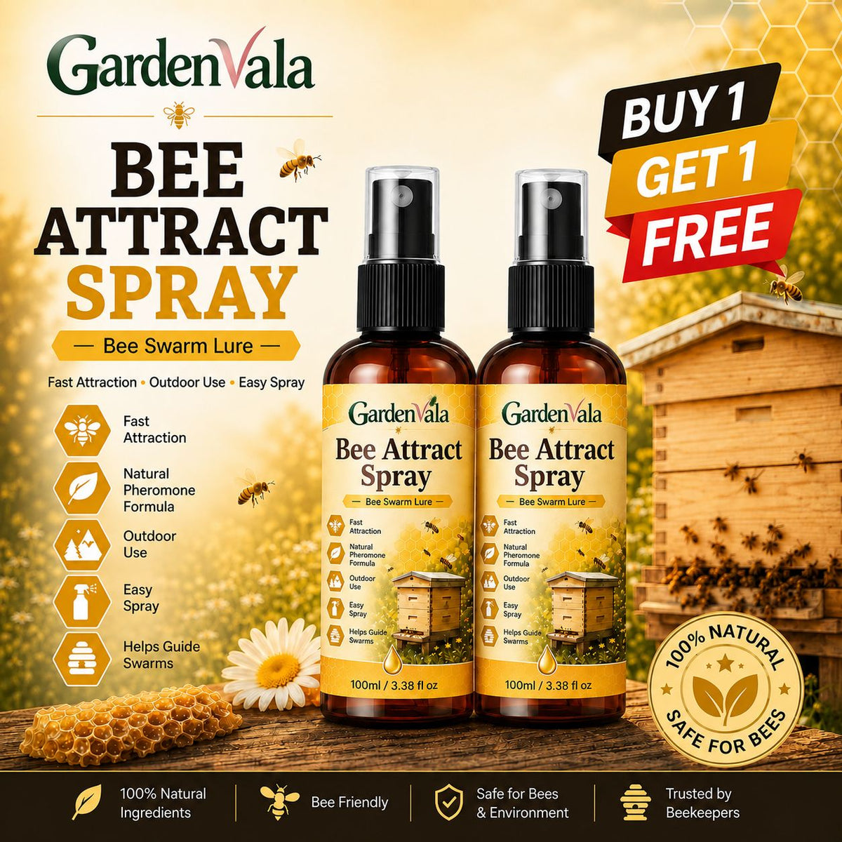 Monsoon Limited-Time 50% OFF Natural Outdoor Bee Attractant Spray Buy 1 Get 1 Free